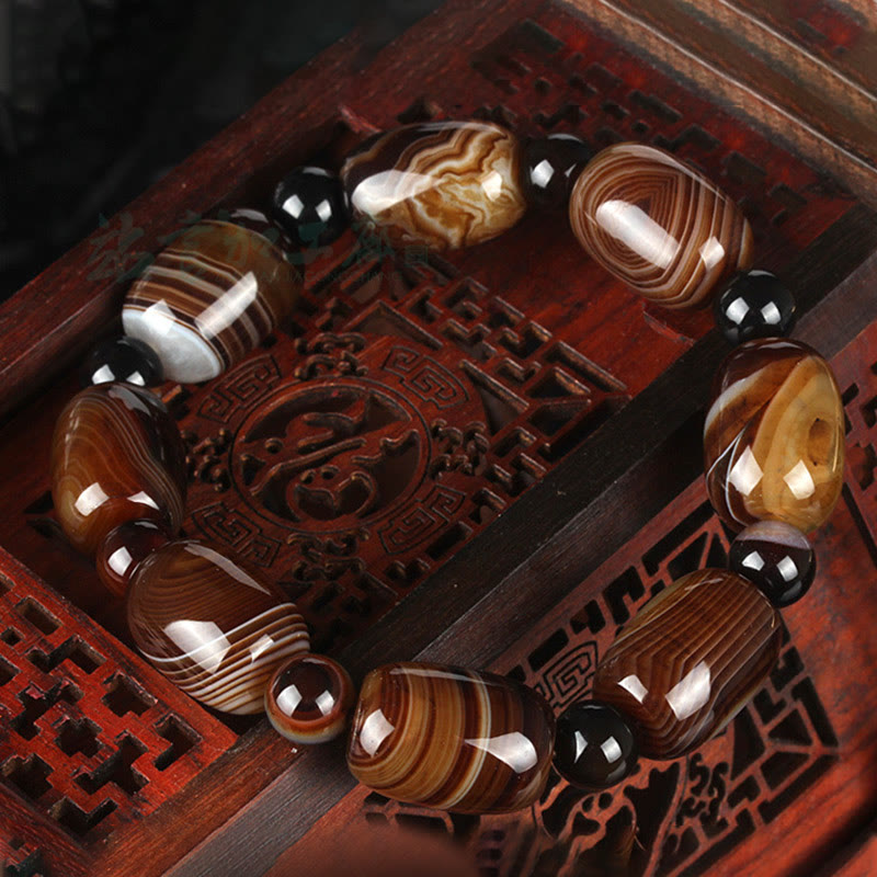 Wear FengShui Natural Sardonyx Courage Happiness Bracelet