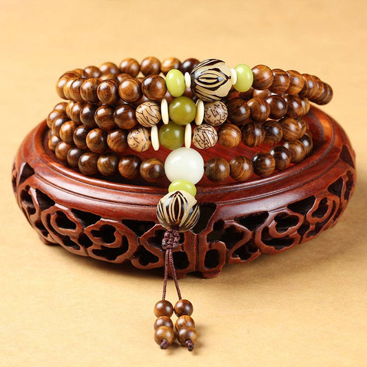 Wear FengShui Tibetan Rosewood Mala Protection Calm Bracelet