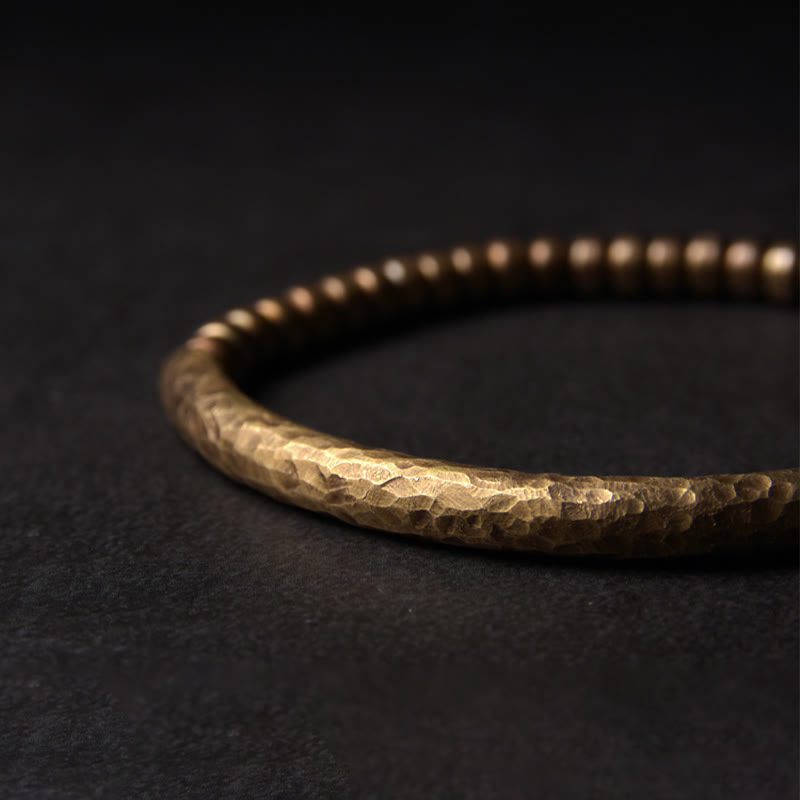 Wear FengShui Simple Design Copper Brass Bead Luck Wealth Bracelet