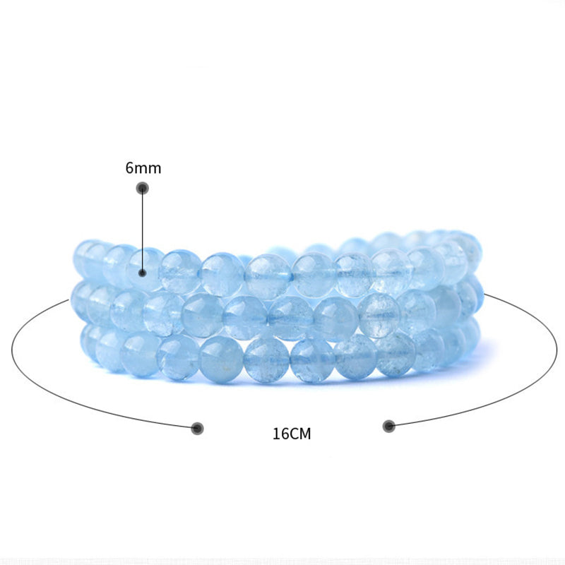 Wear FengShui Natural Aquamarine Peace Healing Bracelet