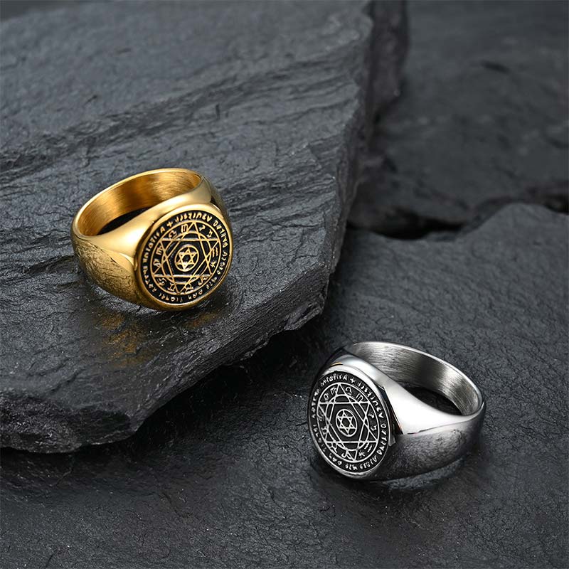 Wear FengShui 12 Constellations of the Zodiac Star of David Protection Ring