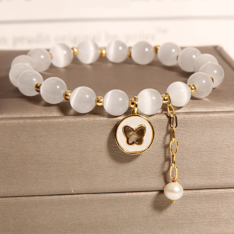 Wear FengShui Cat's Eye Butterfly Charm Love Bracelet
