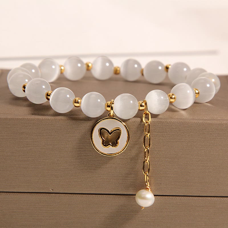 Wear FengShui Cat's Eye Butterfly Charm Love Bracelet