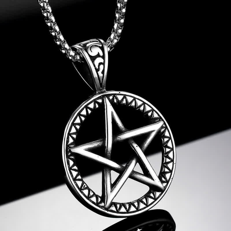 Wear FengShui Pentagram Titanium Steel Balance Necklace Pendant