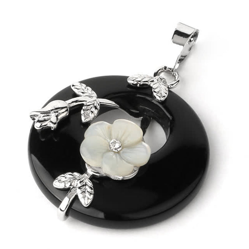 Wear FengShui Various Crystal Amethyst Green Aventurine Flower Healing Necklace Pendant