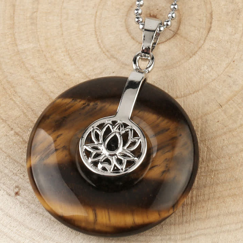 Wear FengShui Various Crystal Amethyst Pink Crystal Lotus Healing Necklace Pendant