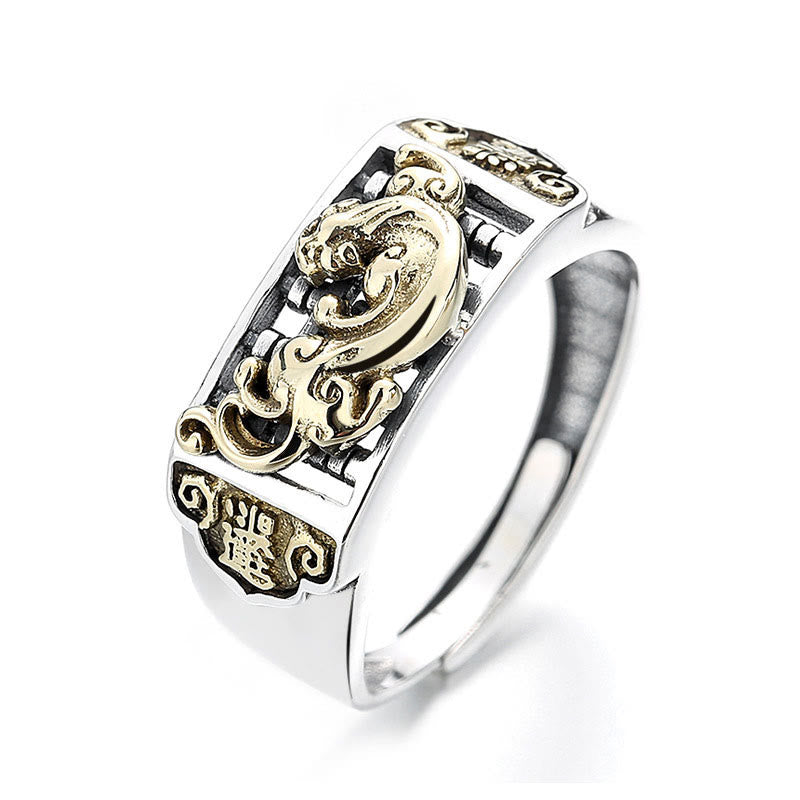 Wear FengShui 925 Sterling Silver PiXiu Luck Wealth Adjustable Ring