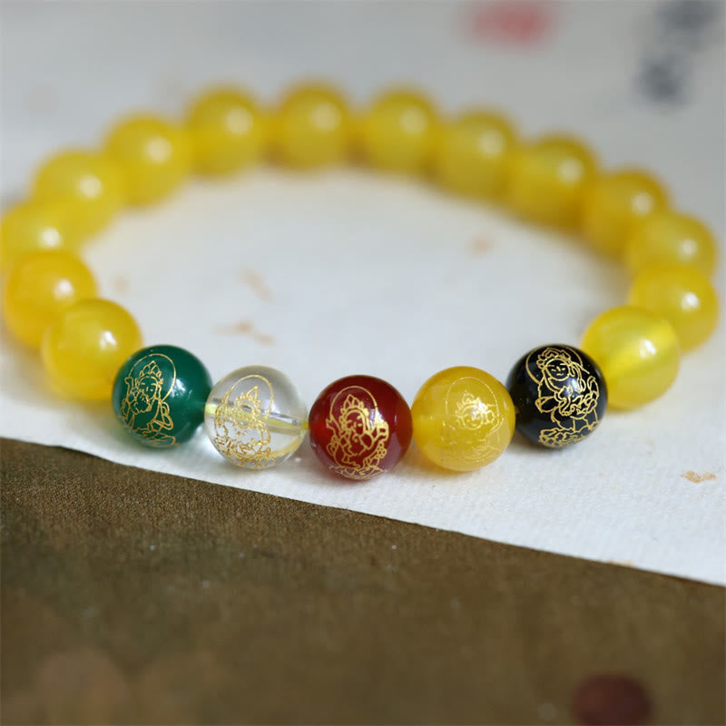 Wear FengShui Five Elements God of Wealth Various Agate Crystal Wealth Bracelet