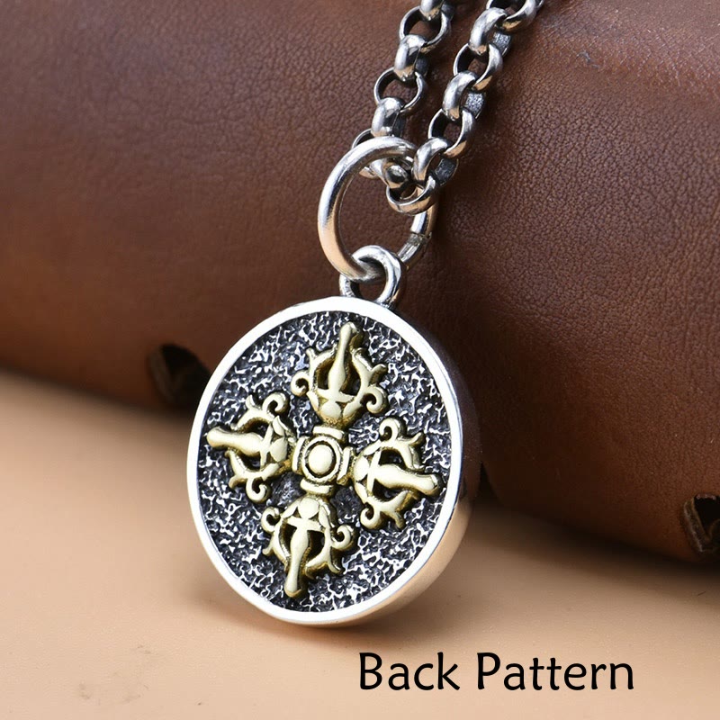 Wear FengShui 925 Sterling Silver Zakiram Goddess of Wealth Dorje Vajra Spiritual Necklace Pendant