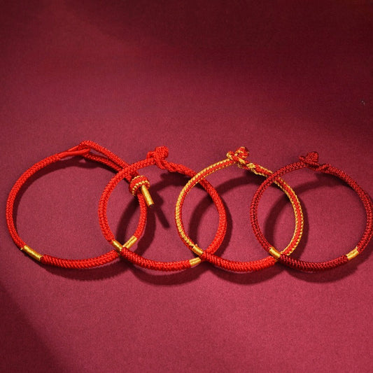 Handmade Vajra Knot Red String Bracelet – Zodiac Year Lucky Charm for Couples & Friends