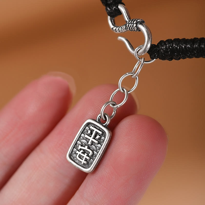 Wear FengShui 999 Sterling Silver Fu Character Peace Buckle Copper Coin Auspicious Clouds Fortune Bracelet