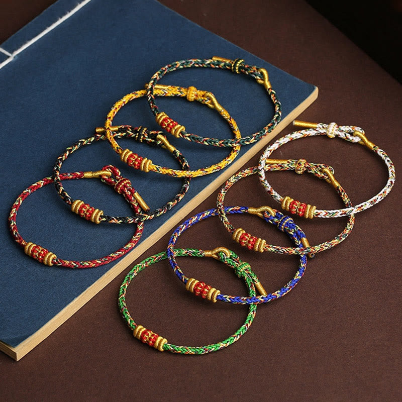 Wear FengShui Handmade Colorful Rope King Kong Knot Braided Luck Bracelet