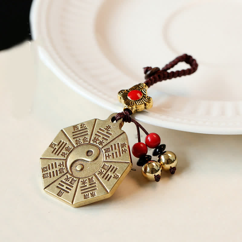 Wear FengShui Feng Shui Yin Yang Bagua Wenchang Pen Pagoda Prayer Wheel Keychain