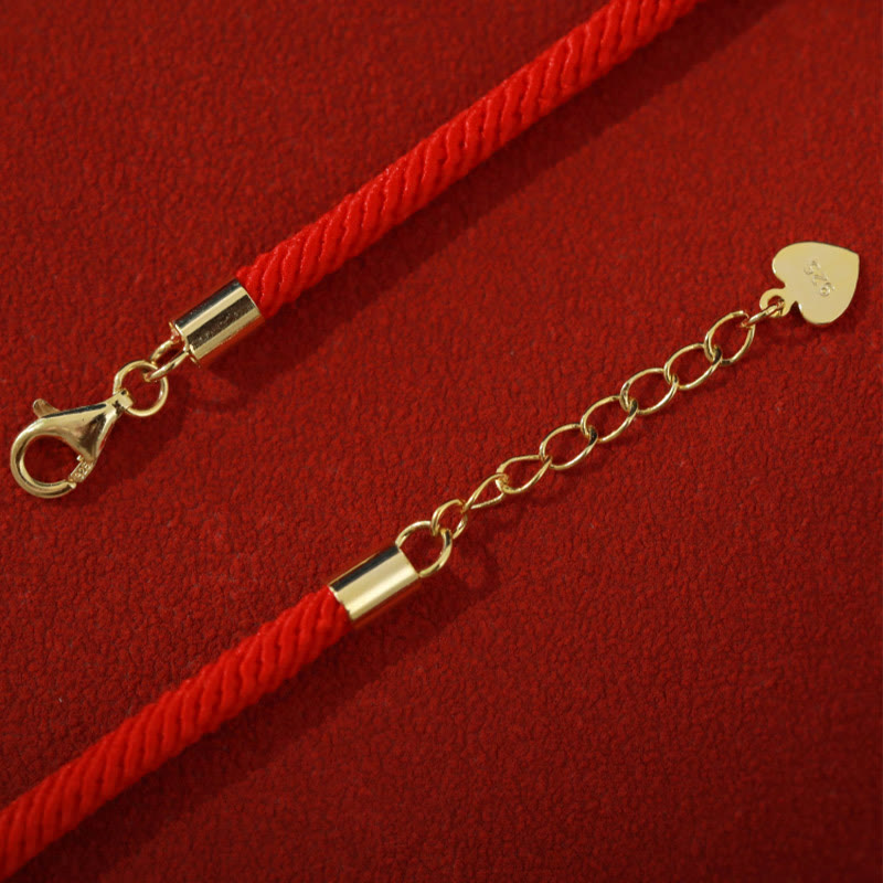 Wear FengShui Dunhuang 925 Sterling Silver Lotus Drum New Beginning Red Rope Bracelet