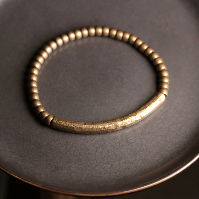 Wear FengShui Simple Design Copper Brass Bead Luck Wealth Bracelet