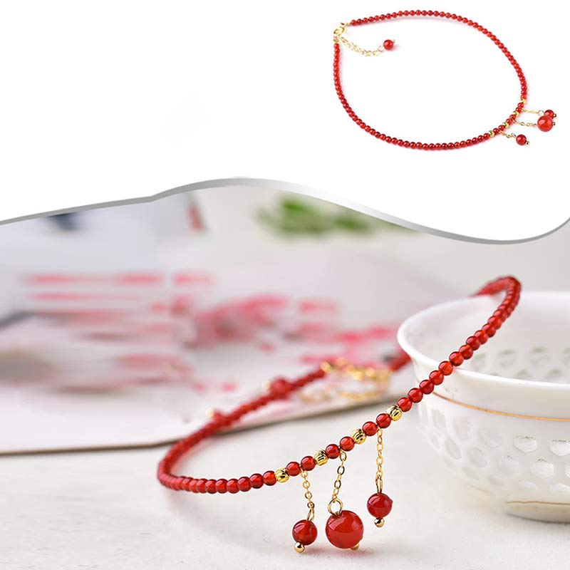 Wear FengShui Red Agate Confidence Calm Anklet