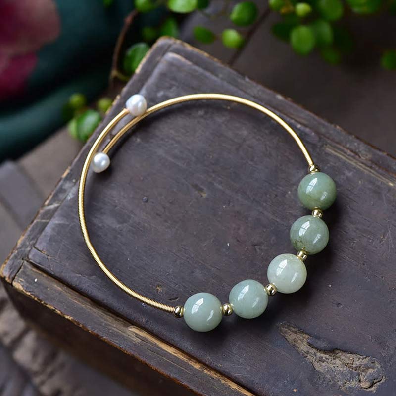 Wear FengShui Jade Abundance Luck Blessing Bracelet Bangle