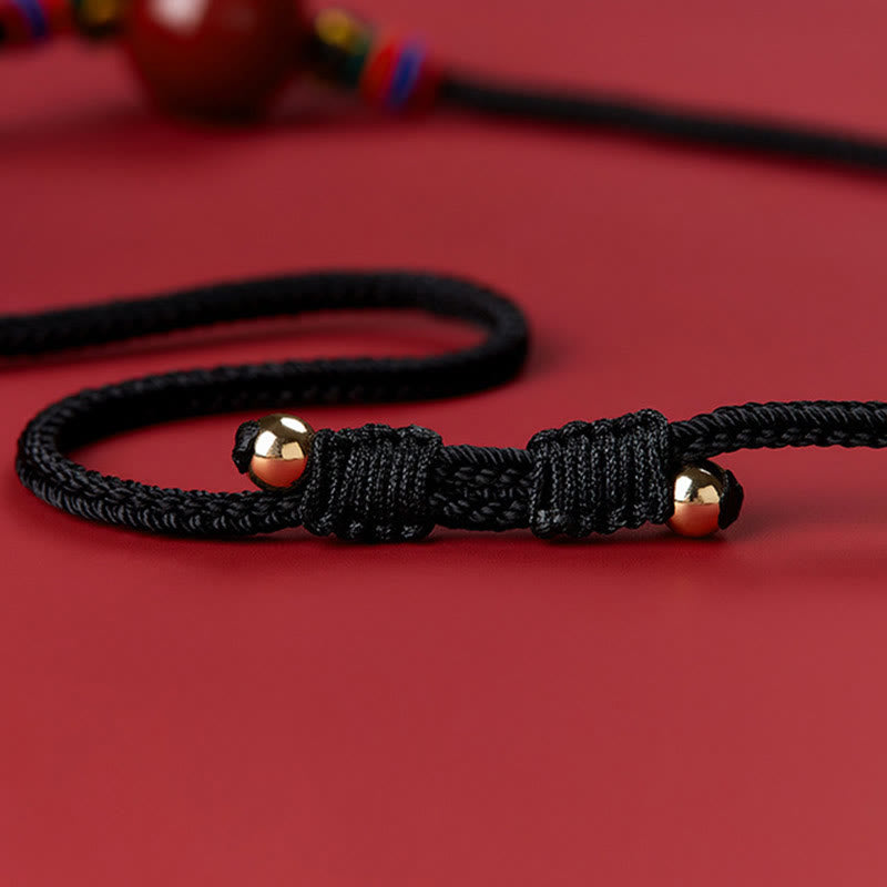 Wear FengShui Cinnabar Bead Blessing String Necklace Pendant