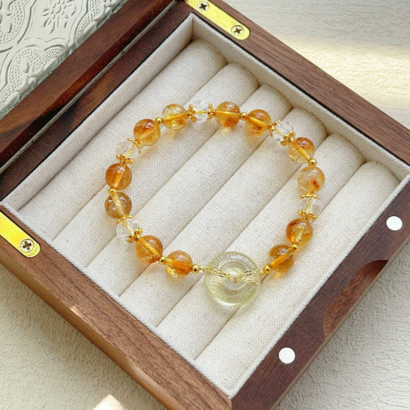 Wear FengShui Peace Buckle Citrine Crystal Prosperity Bracelet