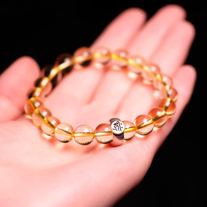 Wear FengShui 925 Sterling Silver Chinese Zodiac Natal Buddha Citrine Protection Bracelet