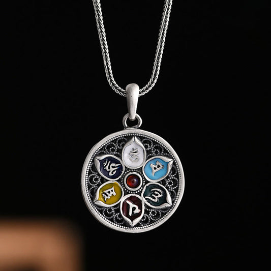 Wear FengShui Tibetan Om Mani Padme Hum Purity Necklace Pendant