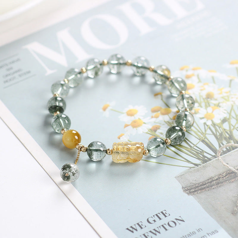 Wear FengShui Green Phantom Citrine PiXiu Confidence Bracelet