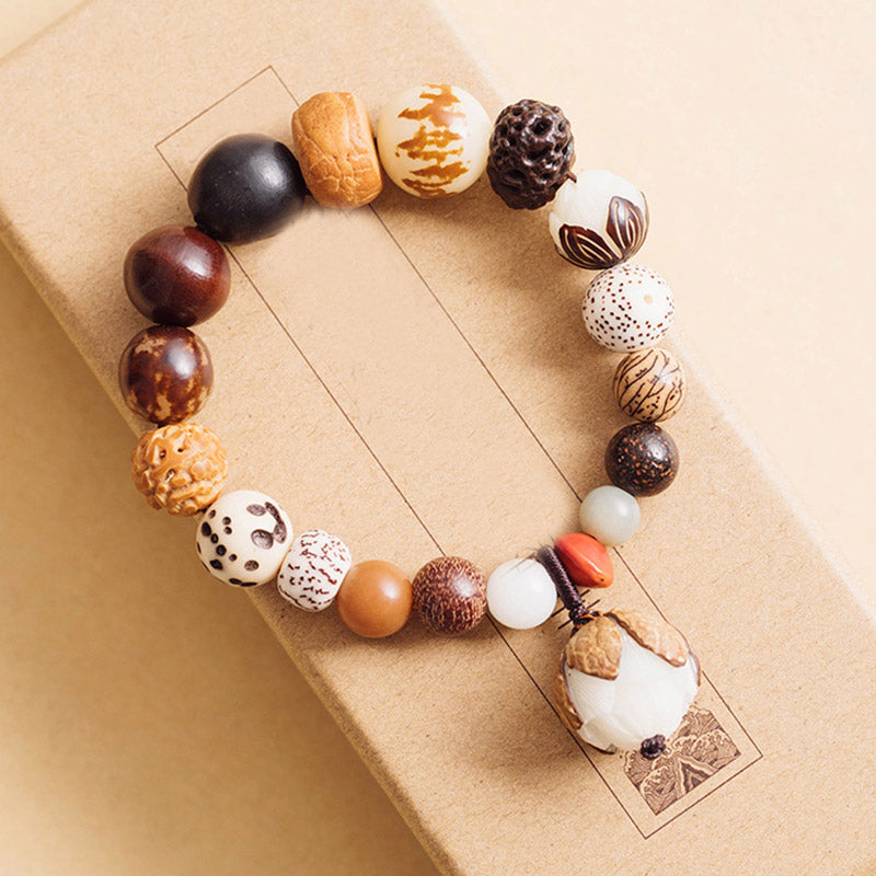 Wear FengShui Bodhi Seed Lotus Wisdom Peace Wrist Mala Bracelet
