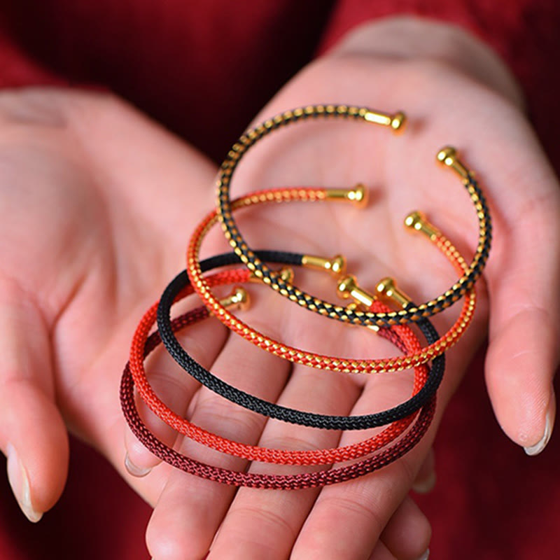 Wear FengShui Simple Design Handmade Luck Braid String Cuff Bracelet