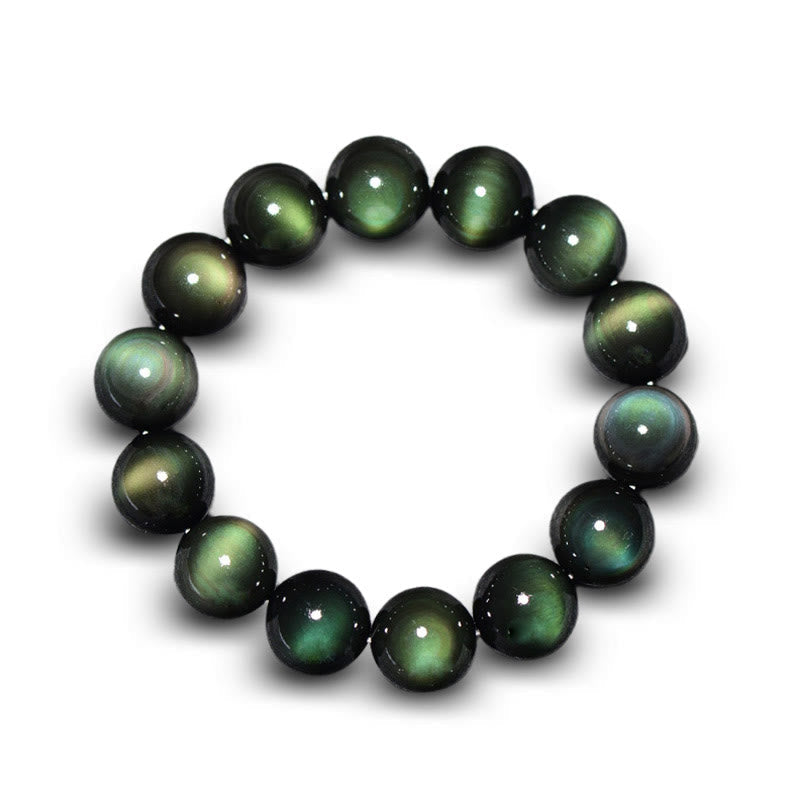 Wear FengShui Natural Green Eye Obsidian Wealth Bracelet