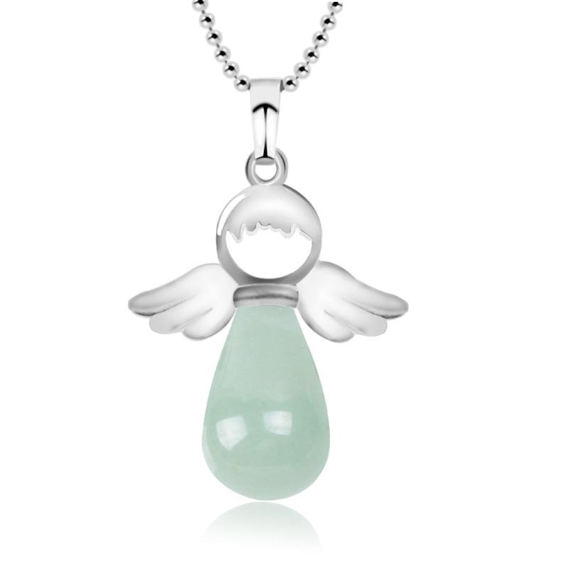 Wear FengShui Little Angel Wings Natural Crystal Luck Necklace Pendant