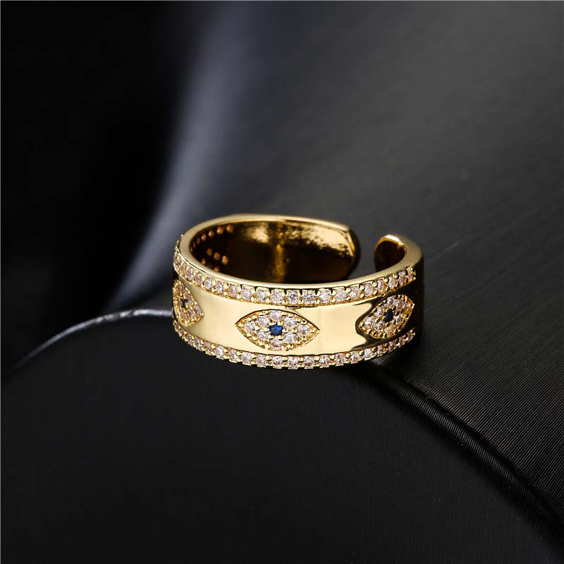 Wear FengShui Evil Eye Luck Blessing Copper Alloy Ring