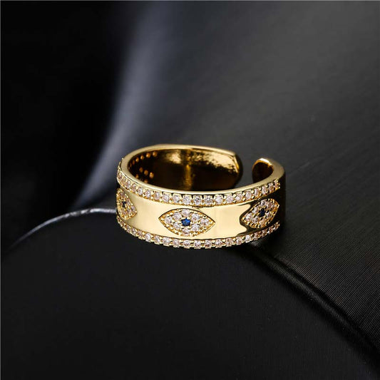 Wear FengShui Evil Eye Luck Blessing Copper Alloy Ring