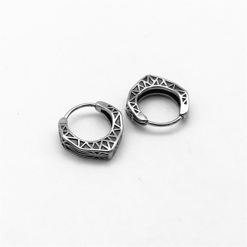 Wear FengShui Viking Hoop Titanium Steel Balance Earrings