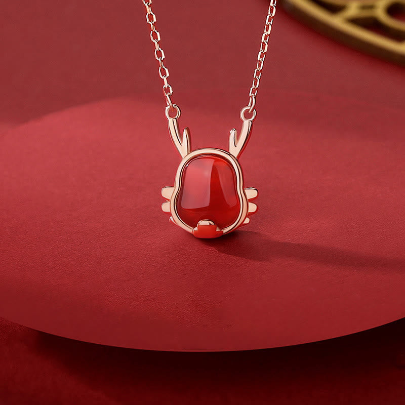 ❗❗❗A Flash Sale- Wear FengShui 925 Sterling Silver Year of the Dragon Natural Red Agate Dragon Attract Fortune Fu Character Strength Bracelet Necklace Pendant Earrings