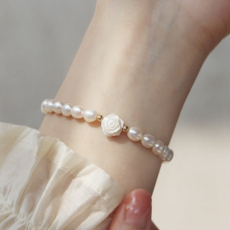 Wear FengShui Natural Flower Pearl Sincerity Bead Bracelet