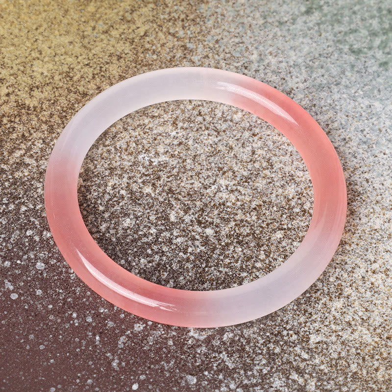 Wear FengShui Pink Golden Silk Jade Wealth Bracelet Bangle