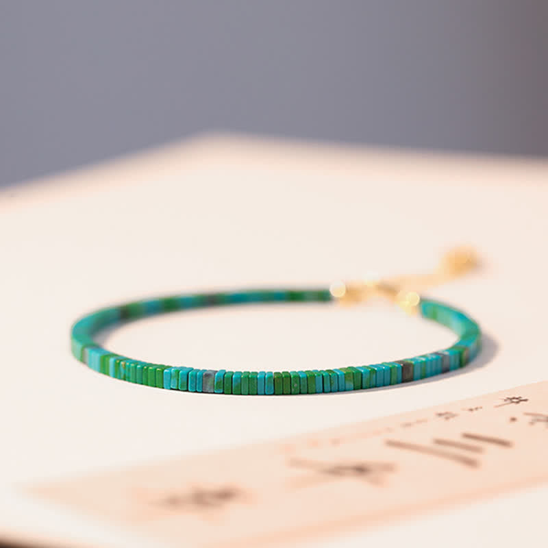 Wear FengShui Turquoise Beaded Friendship Strength Chain Bracelet