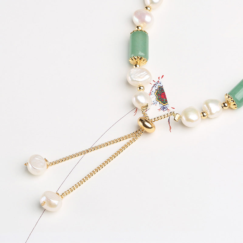 Wear FengShui Green Aventurine Pearl Pink Crystal Bead Luck Bracelet