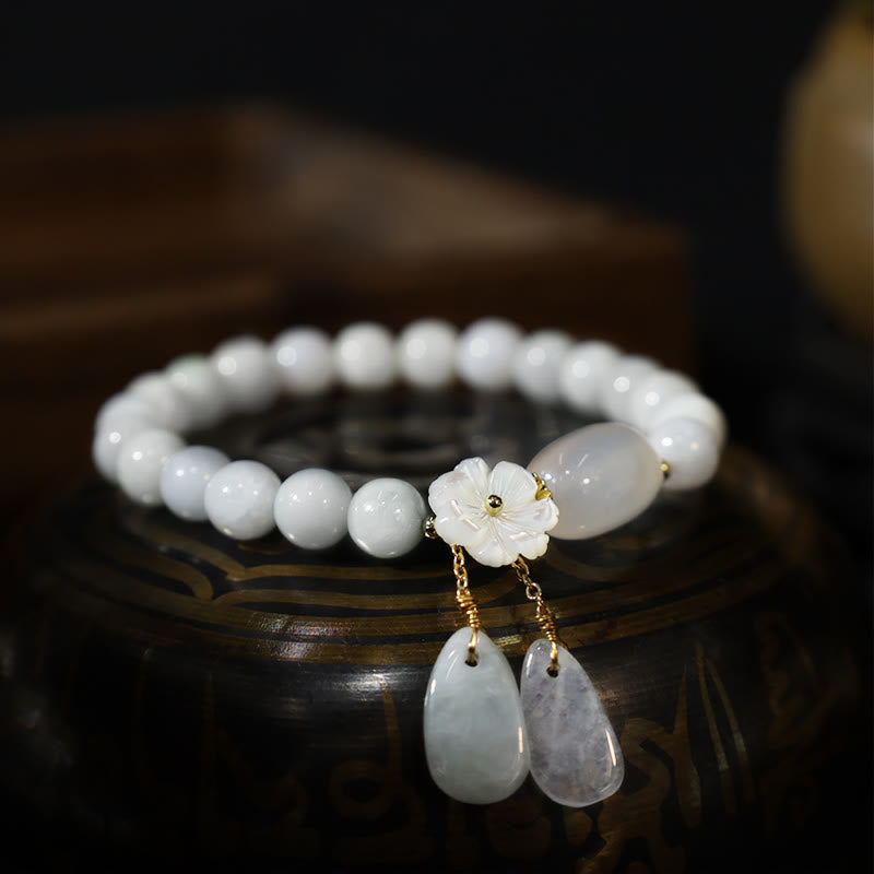 Wear FengShui Natural White Jade Luck Bracelet
