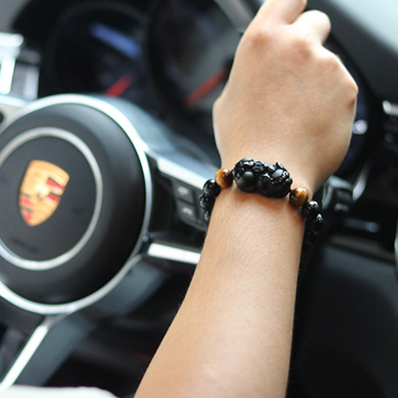 Wear FengShui FengShui PiXiu Rainbow Obsidian Tiger Eye Wealth Bracelet