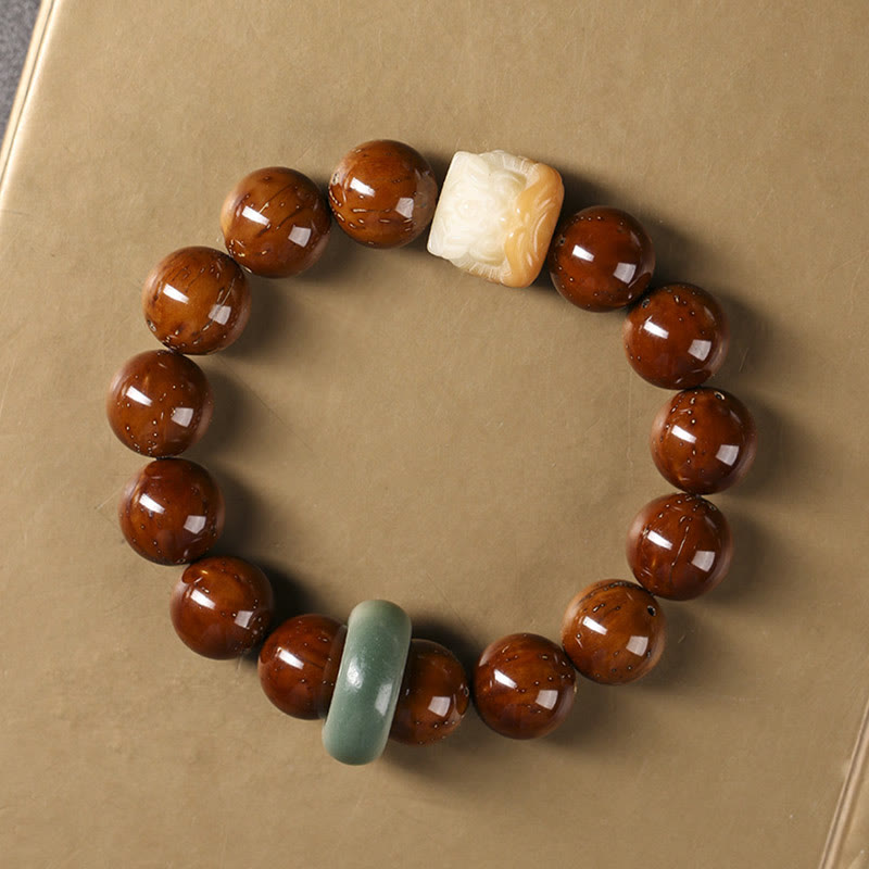 Wear FengShui Purple Bodhi Seed Dancing Lion Wisdom Bracelet