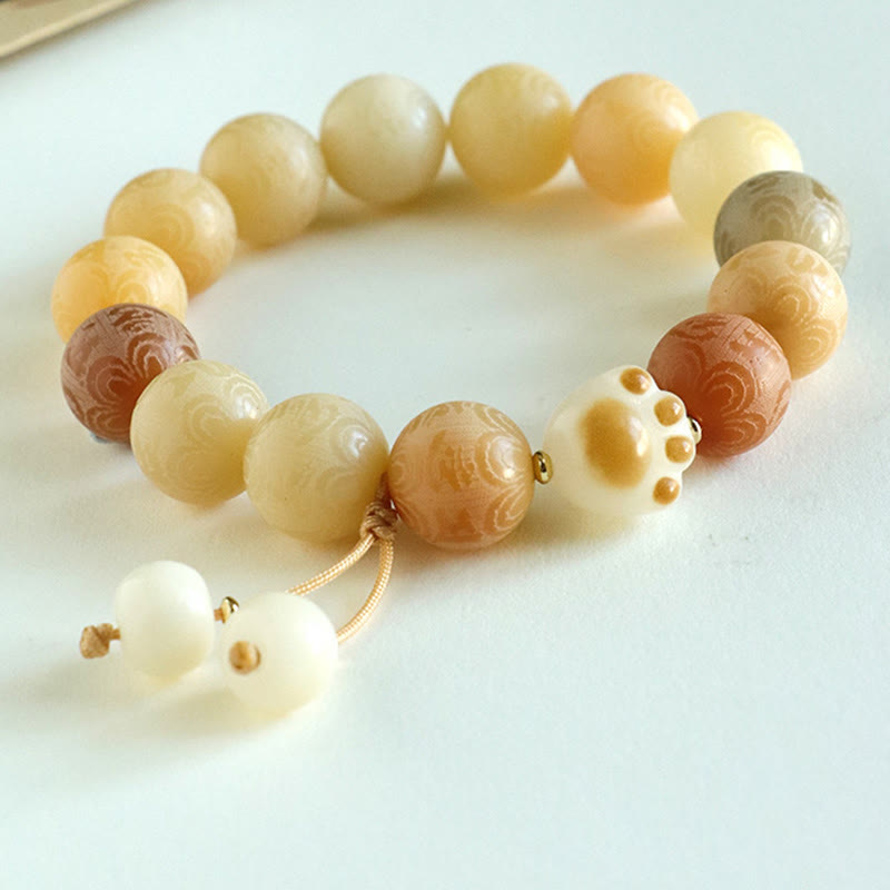 Wear FengShui Bodhi Seed Om Mani Padme Hum Carved Harmony Bracelet