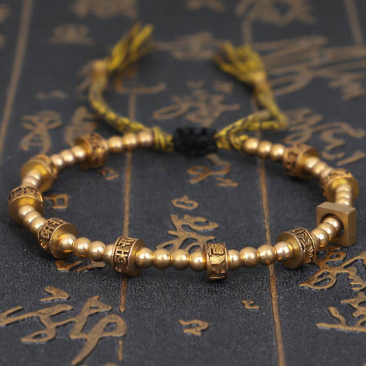 Wear FengShui Tibetan Curse Six True Words Wealth Bracelet