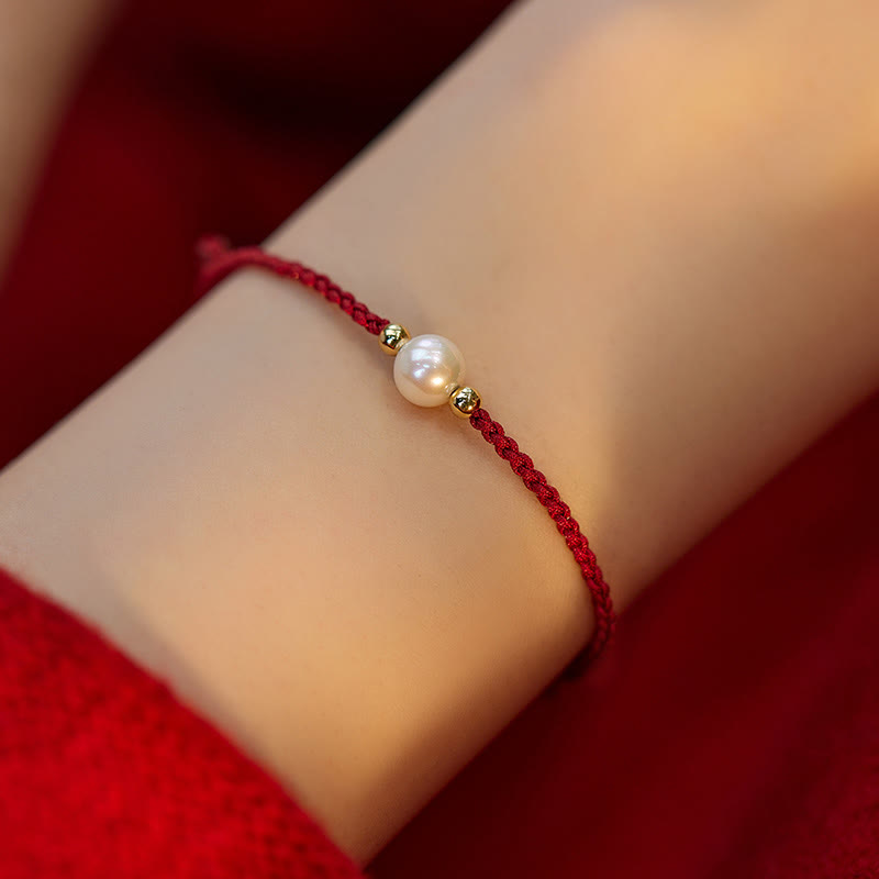 Wear FengShui Natural Pearl Bead Luck Braid String Bracelet
