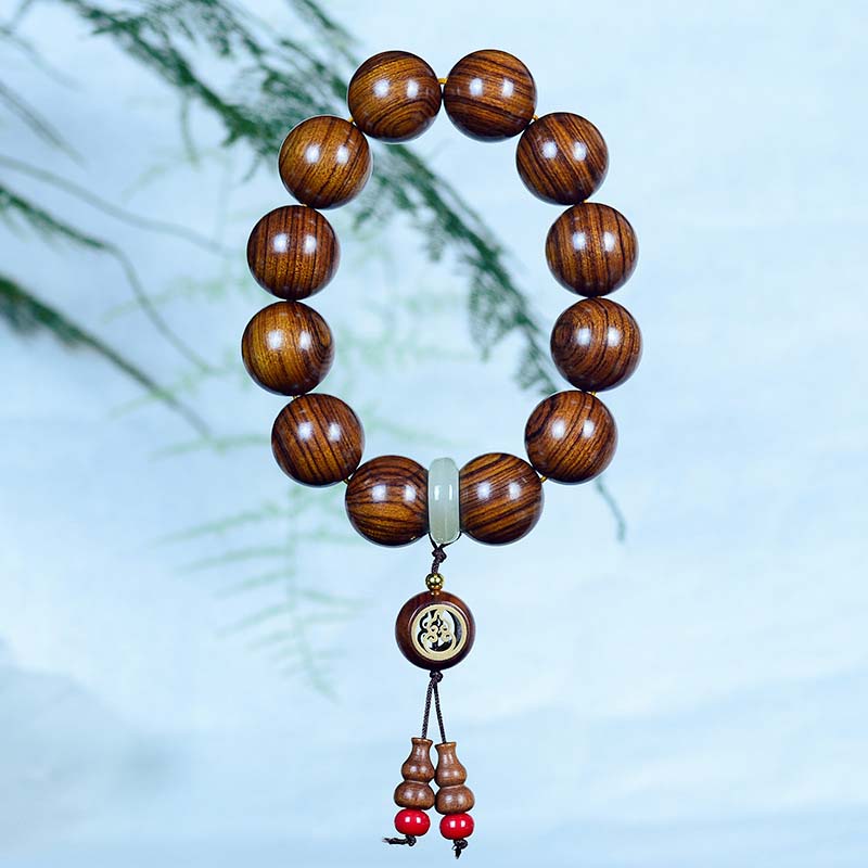 Wear FengShui Rosewood Warmth Calm Gourd Charm Bracelet