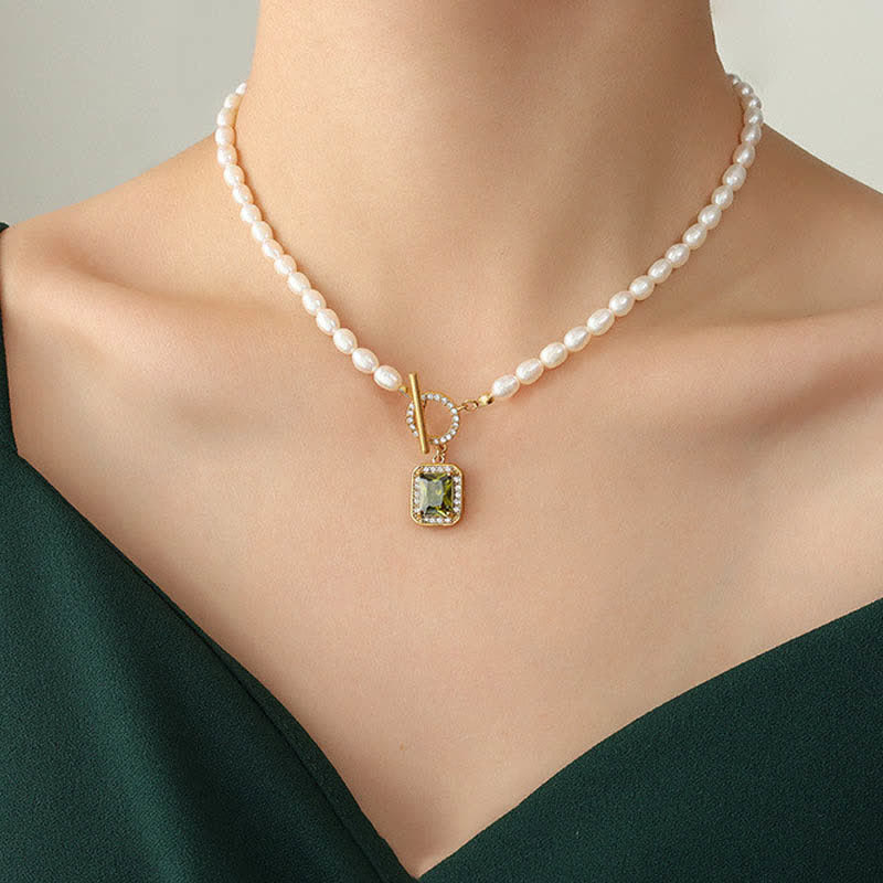 Wear FengShui Pearl Zircon Wealth Charm Necklace Pendant
