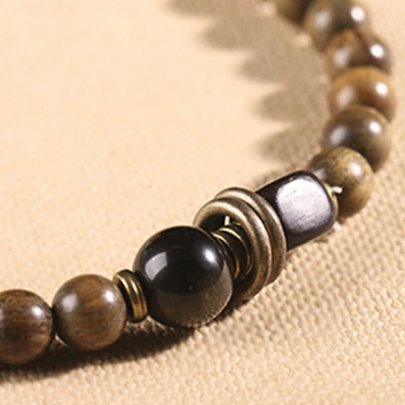 Wear FengShui Tibetan Green Sandalwood Crystal Soothing Peace Bracelet