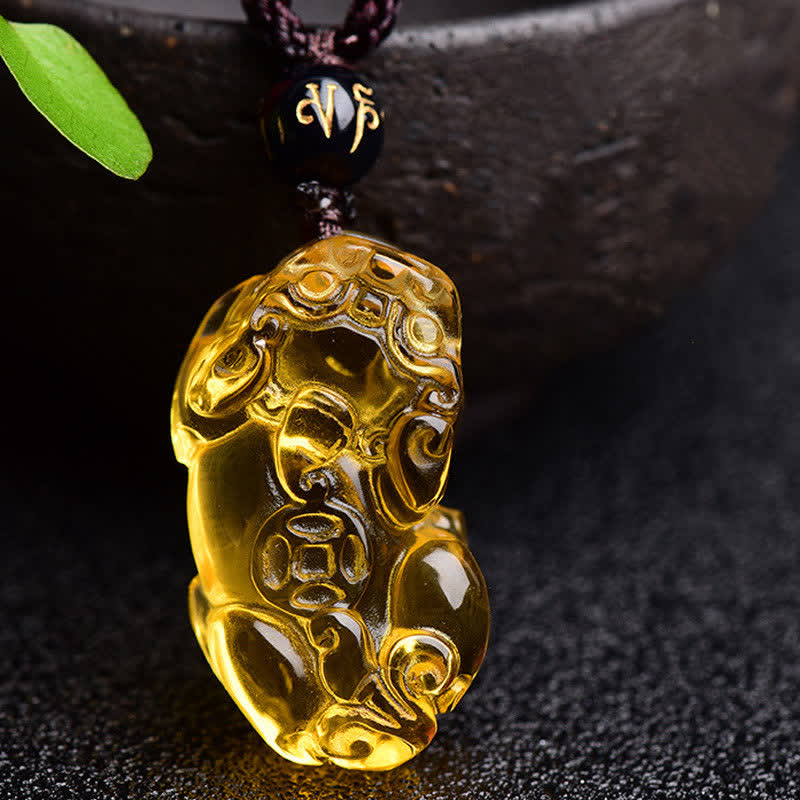 Wear FengShui FengShui Citrine PiXiu Wealth Necklace Pendant