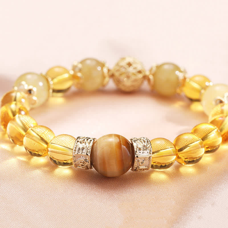 Wear FengShui Citrine Generosity Prosperity Beaded Bracelet