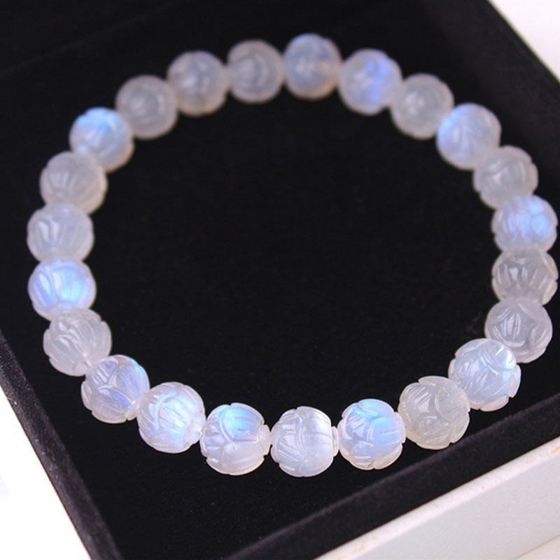Wear FengShui Natural Moonstone Lotus Love Bracelet